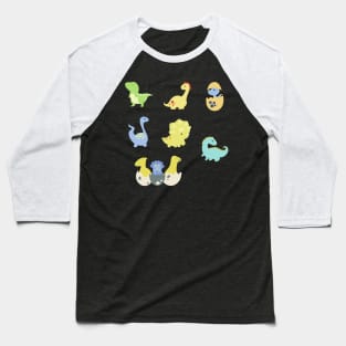 colorful baby dinos sticker pack design Baseball T-Shirt